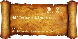 Münster Klaudia névjegykártya